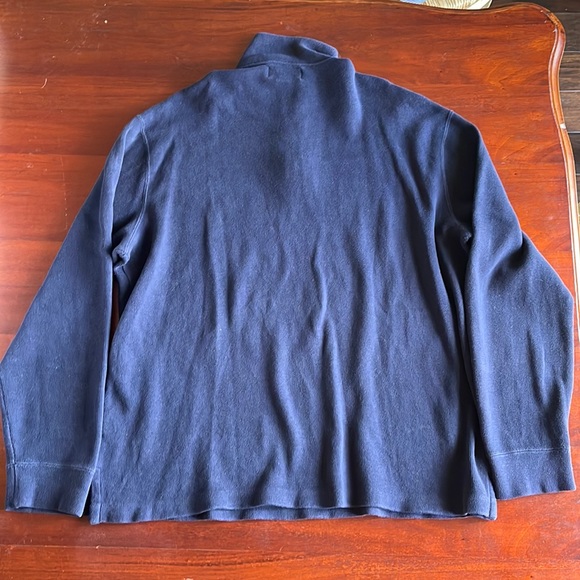 Ralph Lauren 3/4 zip Pullover Sweater Sz Lg Navy Blue - Picture 3 of 5